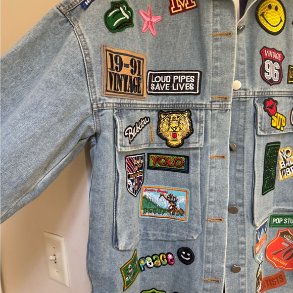 BNNU Nikki Lund Thora patch embroidered Denim jacket - Picture 11 of 14